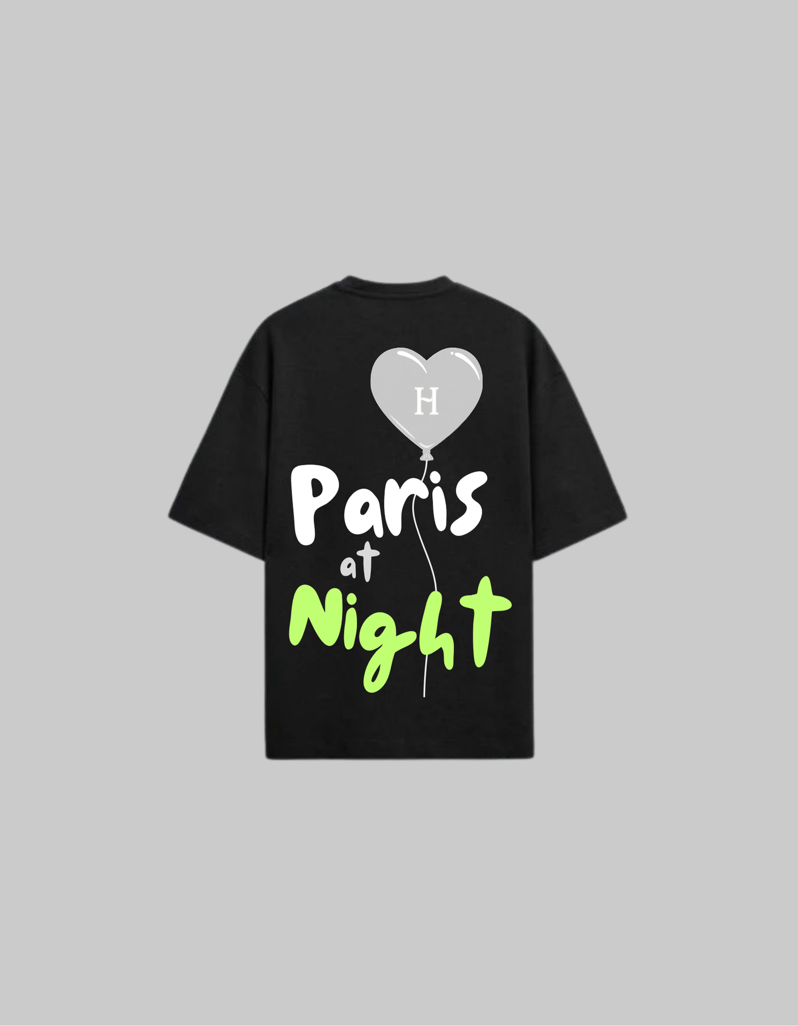 T-Shirt Paris at Night Vert Fluo – Le Voyage Nocturne