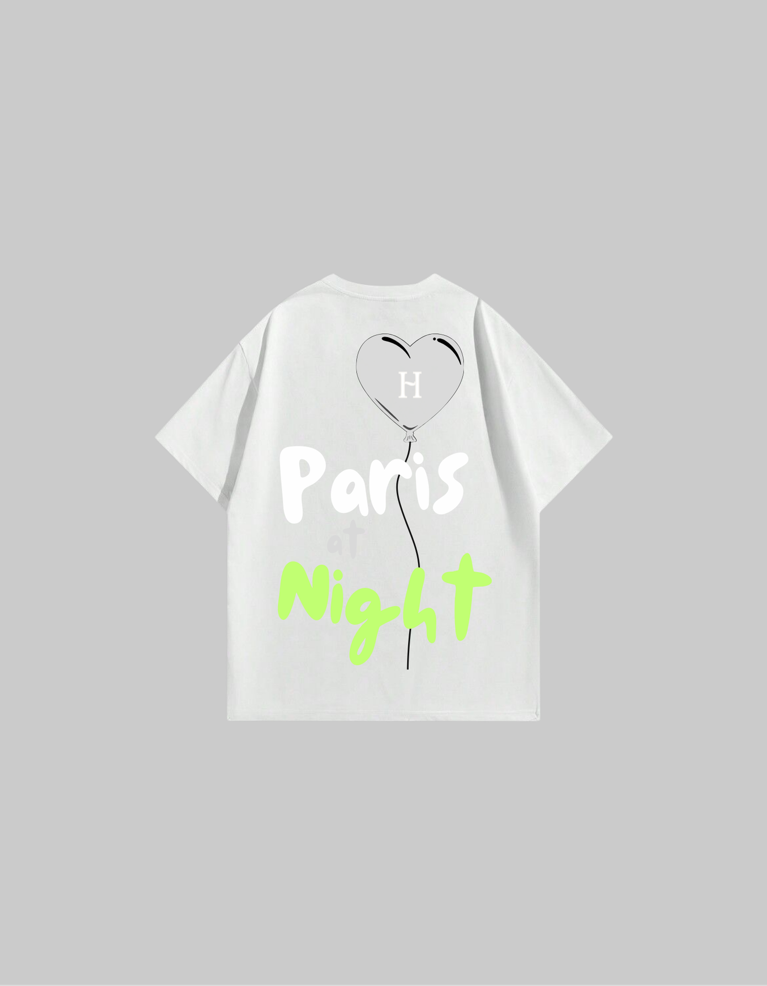 T-Shirt Paris at Night Vert Fluo – Le Voyage Nocturne