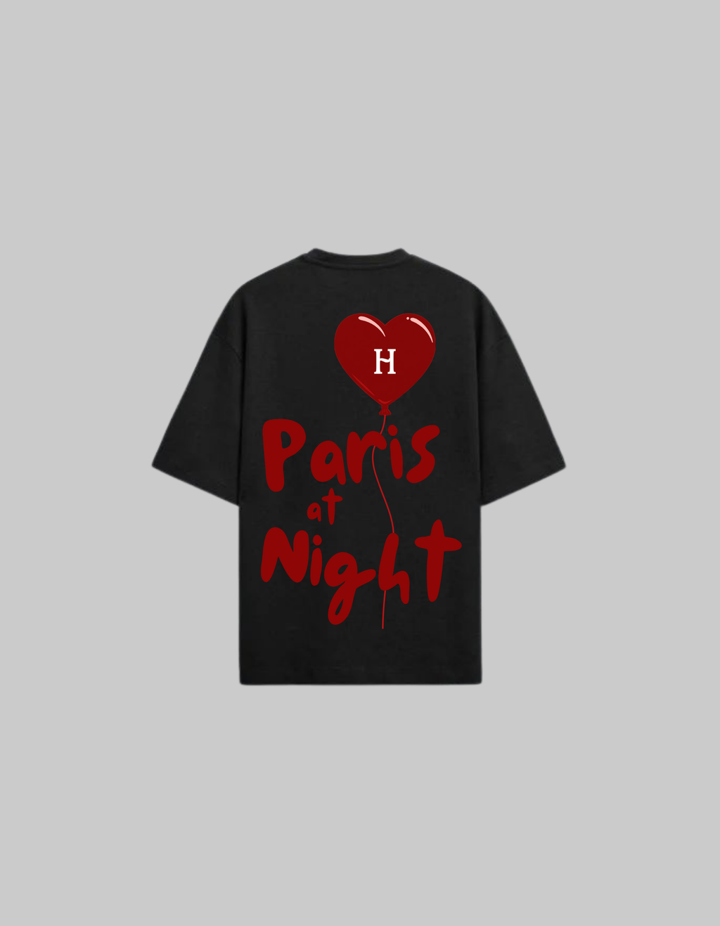 T-Shirt Paris at Night Rouge – Le Voyage Nocturne