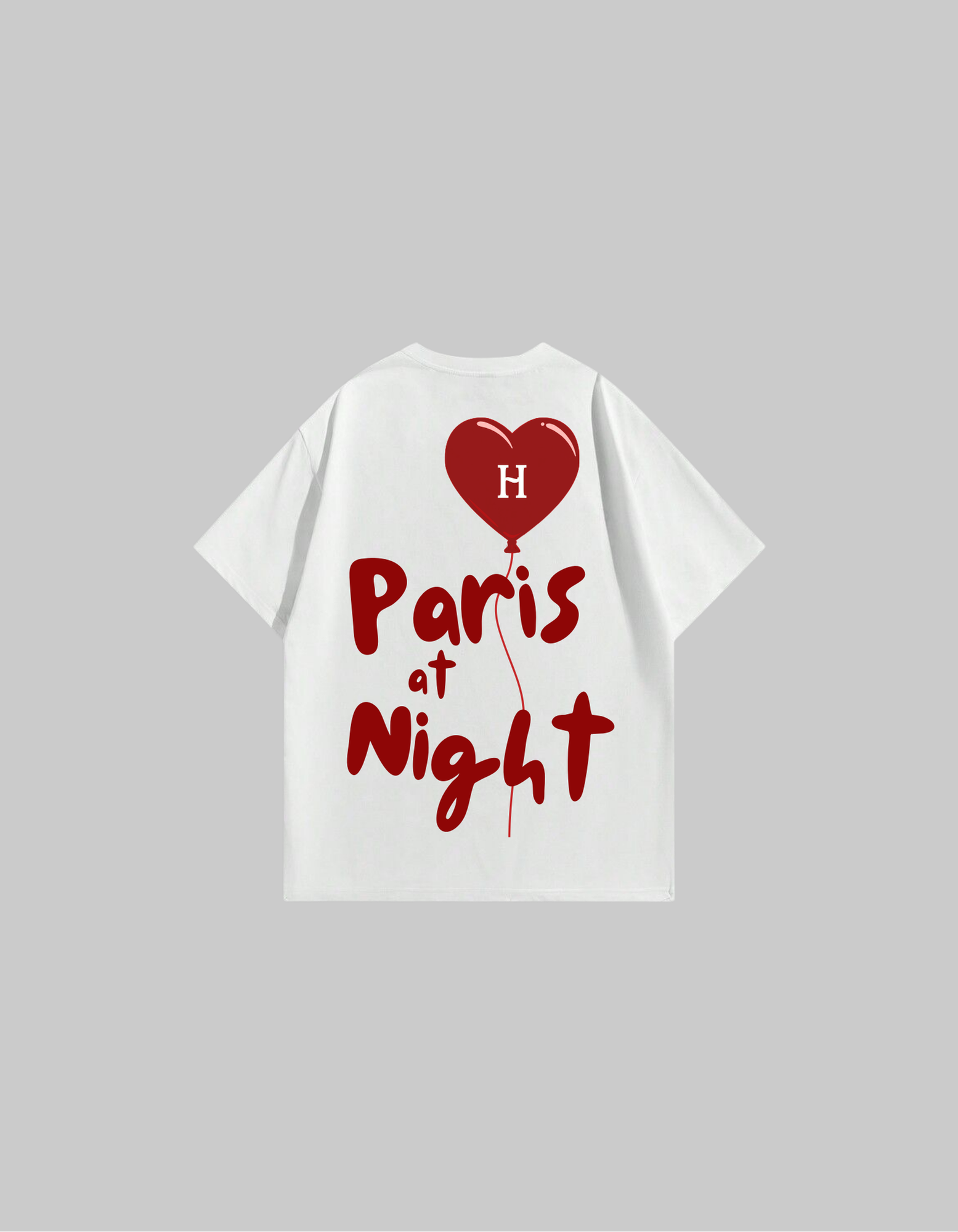 T-Shirt Paris at Night Rouge – Le Voyage Nocturne
